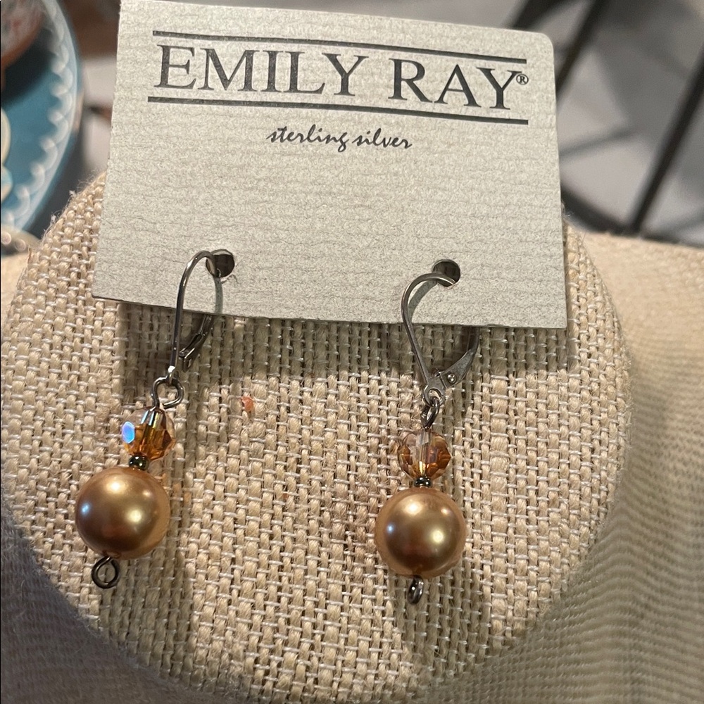 Emily Ray Silver Earrings with Gold Pearls
